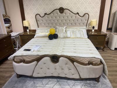 Bed set-Wooden bed set-Turkish bed set-Bed room furniture-Poshish bed