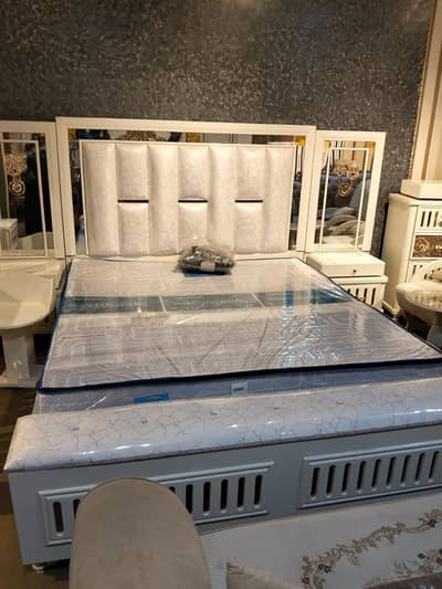 Bed set-Wooden bed set-Turkish bed set-Bed room furniture-Poshish bed