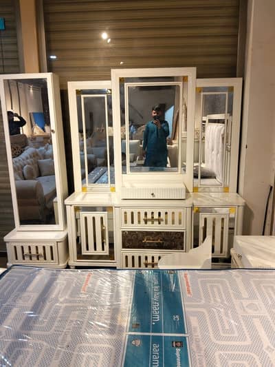 Bed set-Wooden bed set-Turkish bed set-Bed room furniture-Poshish bed