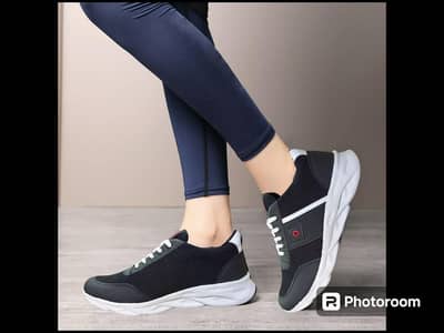 Men's black fancy sports shoes