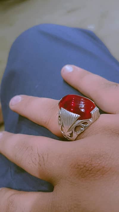 Anari yaqut +silver ring