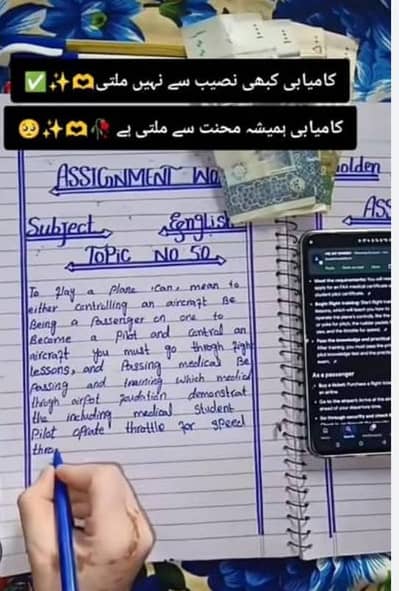 Handwriting Assignment, Typing And Data Entry Job Available