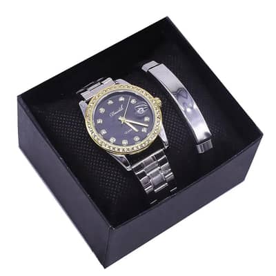 womenQuartz Watch with Crystal Band