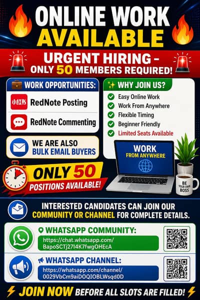  ONLINE WORK AVAILABLE – JOIN TODAY & START EARNING! 