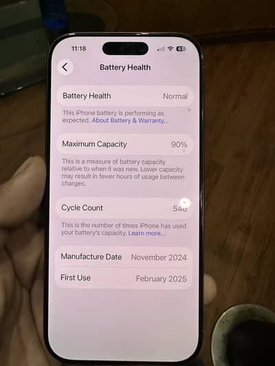 Iphone 16 pro 250 PTA Approve
