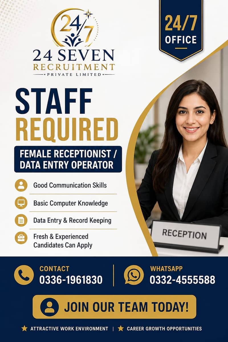 data entry operator, receptionist 0