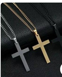 `Stainless Steel Cross Pendant Necklace -3 colors COD