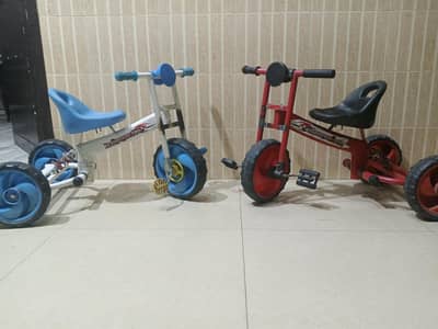 Kids Tricycle Bicycle Set – 2 Pieces – Good Condition