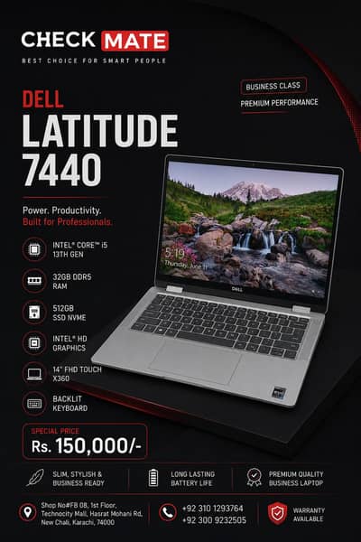 Dell Latitude 7440 Core i5 13th Gen | touch display | backlit keyboard