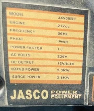 JASCO Generators For Sale