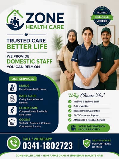 Maids / House Maids / cook / House chef / Baby Sitter maid available