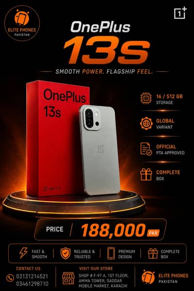 OnePlus 13s | 16GB 512GB | official PTA Approved | complete Box
