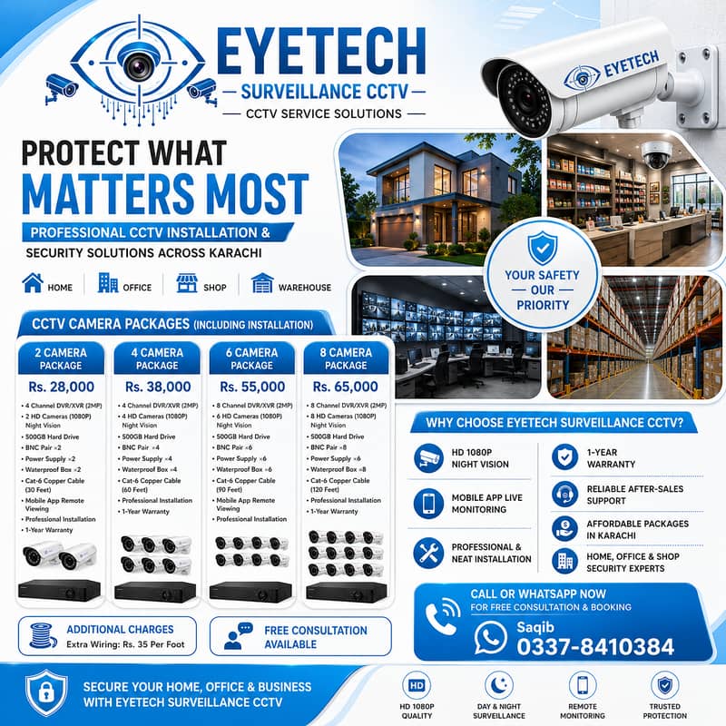 CCTV Camera Installation | CCTV Packages | CCTV Cameras | All Karachi 0