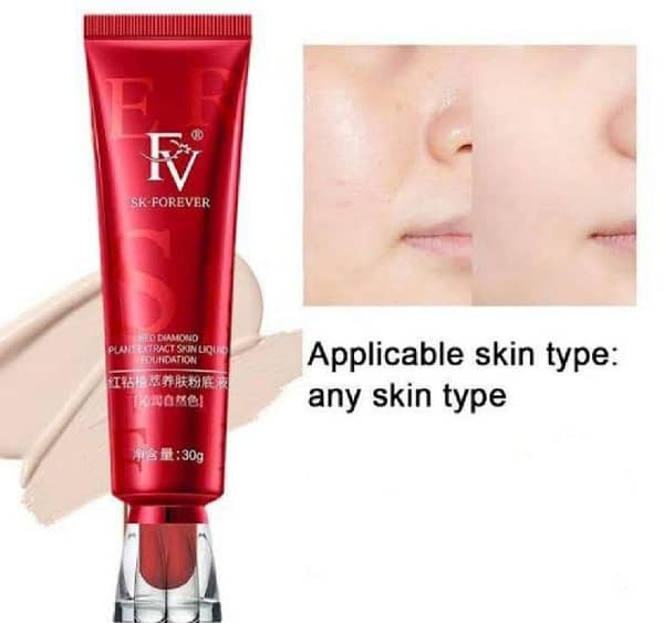 FV SK Forever Skin Liquid Foundation – Full Coverage, Long-Lasting, Waterproof, Lightweight Base (30g)