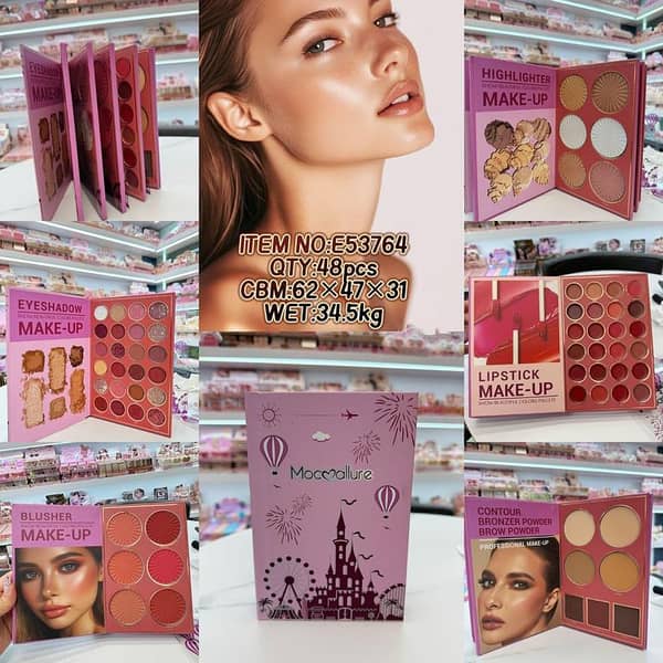 Traoxss Mall - Mocallure Luxury All-in-One Makeup Kit: Professional Eyeshadow, Lipstick, Blusher, Highlighter, Contour, Bronzer, and Brow Powder Palette for Ultimate Face Definition and Glamorous Looks.