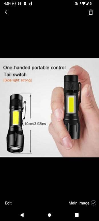 {TRAOXSS. PK} Rechargeable LED Flashlight with USB Charging and Waterproof Design
