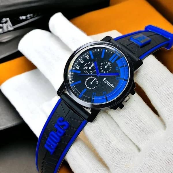 {Traoxss. pk} Bold Red and Black Sports Wrist Watch for Men — Analog Design with Durable Silicone Strap