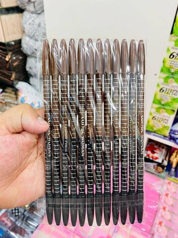 Traoxss Mall Cosmic Woman Dual-End Eyebrow Pencil Set – Long-Lasting Waterproof Brown & Black, Pack of 12