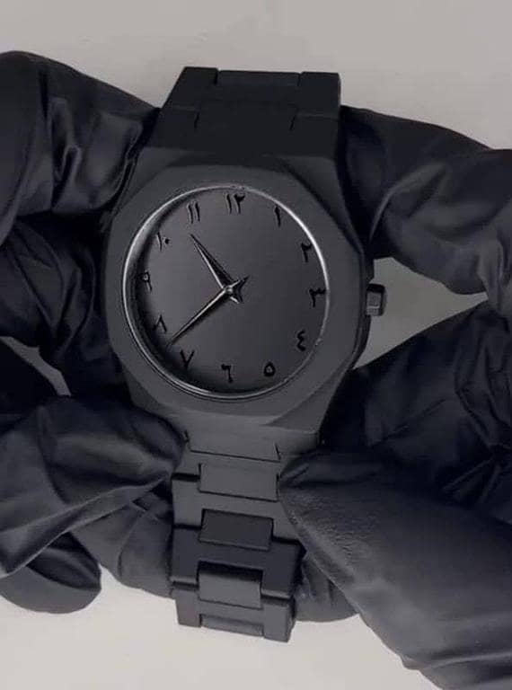 {TRAOXSS. PK} New LATEST Men Arabic Dial Watch with Black Matte Finish, Quartz Movement, Water Resistant, Unisex Modern Casual/CZ Watch
