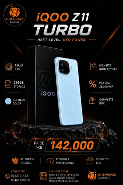 iQOO Z11 Turbo gaming phone | 12/256GB | PTA Tax Only 28K | box pack