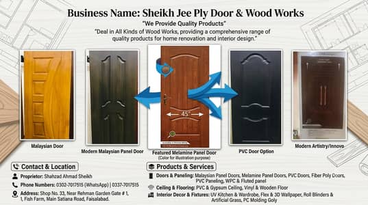 PVC Doors | Fiber Door ASH Ply Door | Malasian Melamine Door