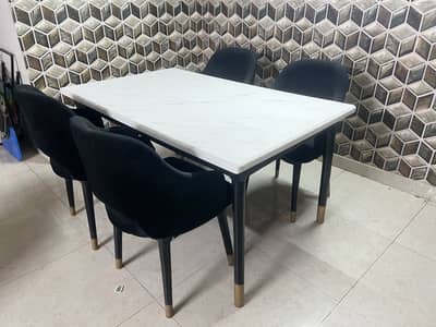 PVC Top Dining table (size 3*5) And 4 Chairs