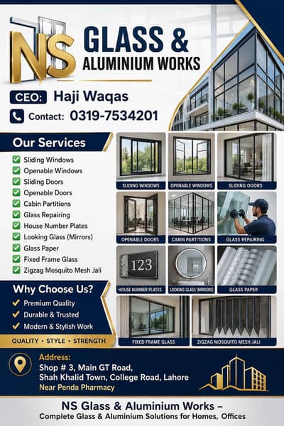 Aluminium glass & windows installation and maintenance best service