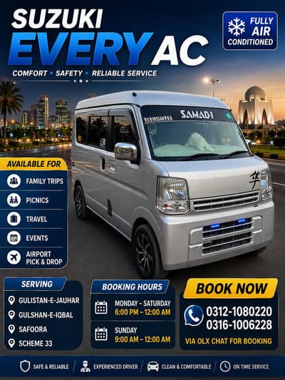 Suzuki Every AC with Driver | Family Trips & Airport Pick & Drop