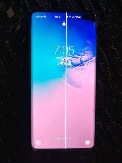 Samsung S10 plus 128gb non pta p ho jaye ga ak line or ak dot