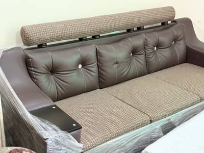 6 seater leather sofa new