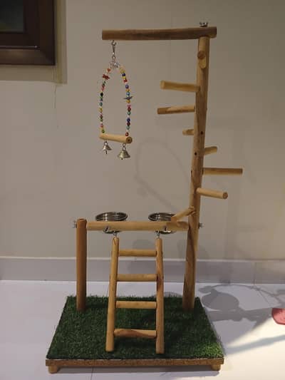 Parrot stand / Bird playing stand / parrot wooden stand