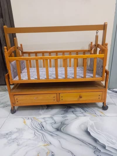 BABY WOODEN JHULA WITH POSHISH FOR SALE