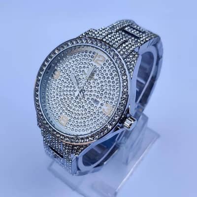Stainless Steel Crystal Watch for Men