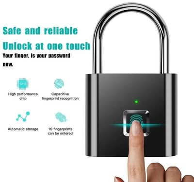 Smart Fingerprint Lock USB Rechargeable Biometric Digital Padlock