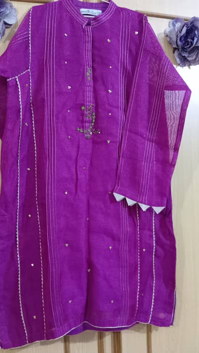 Elegant Purple Embroidered 2-Piece Dress