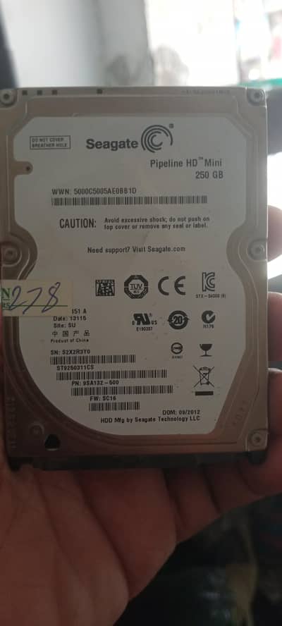 250 gb Seagate laptop hard  health