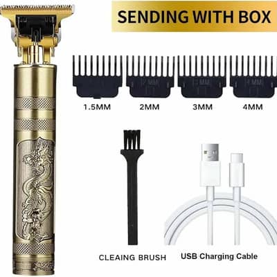 Metal Body T9 Trimmer VINTAGE T9 Dragon Style Metal Rechargeable Elec