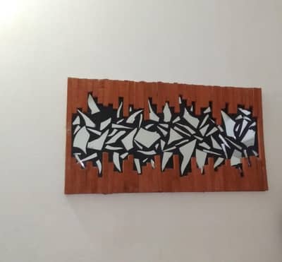Handmade Mosaic Mirror Wall Art – Wooden Frame Decor (19 x 35 Inches)