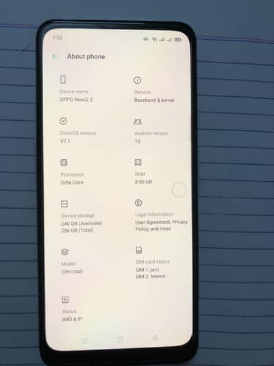 Oppo reno 2Z for sale 10/10 pta approved urgent