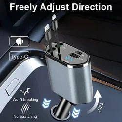 4 in 1 fast charging car charger with LED voltage Display