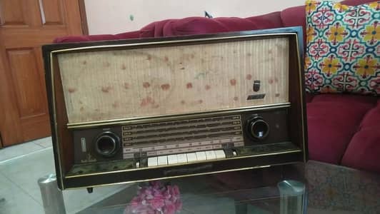 vintage antique Grundig radio wooden body made in England