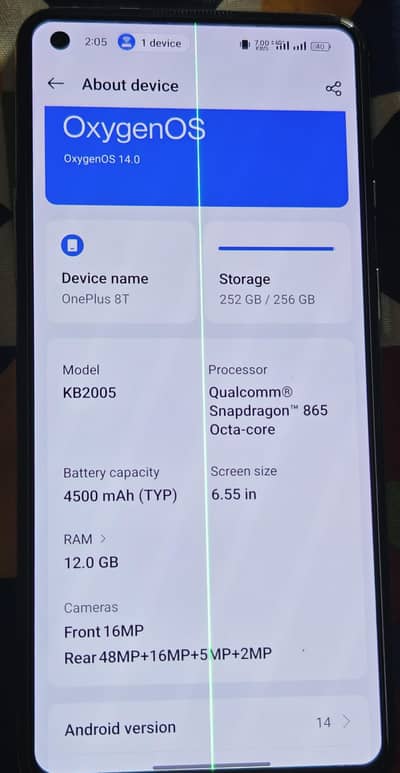 OnePlus 8t.   12/256 pta approved