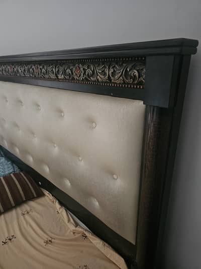 King Size Bed with Dressing, Side tables, Setti and mattress
