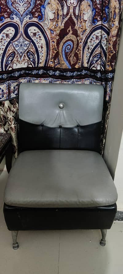 three grey color office - visitor sofa