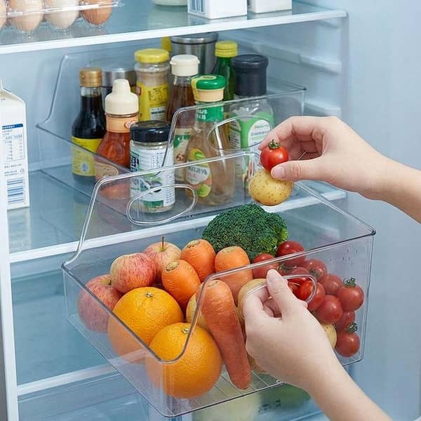 Fridge Large Storage Organizer – Multi-Purpose Plastic Box for Kitchen, Cabinet, Pantry, Bathroom and Makeup Essentials (Kitchen Organizers)