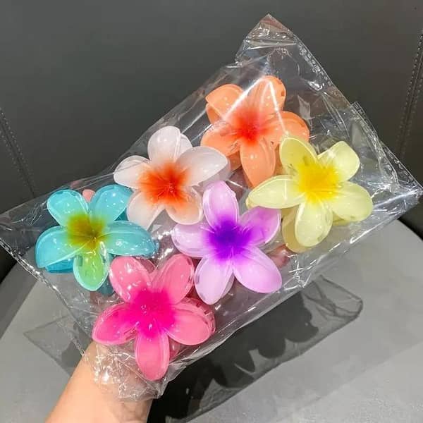 Hair Clip Flower – Multi-Color Flower Hair Clip for Girls and Women, Glossy Catcher with Strong Grip for Thick or Thin Hair
