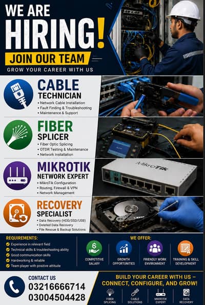 Cable Technician ||  Fiber Splicer ||  MikroTik Network Expert