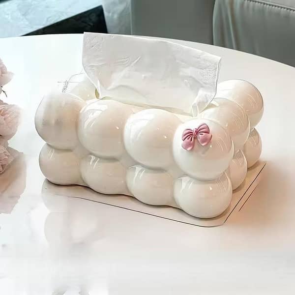 Tissue Box Holder Cloud Design – Aesthetic Tissue Dispenser for Home, Bathroom, Kitchen, Office & Car