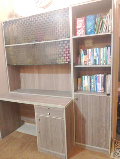 divider + office table+ book rack