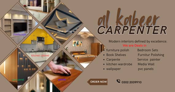 Carpenter & Wood Work Services - Kitchen - Wardrobe - Bed - Door Slide